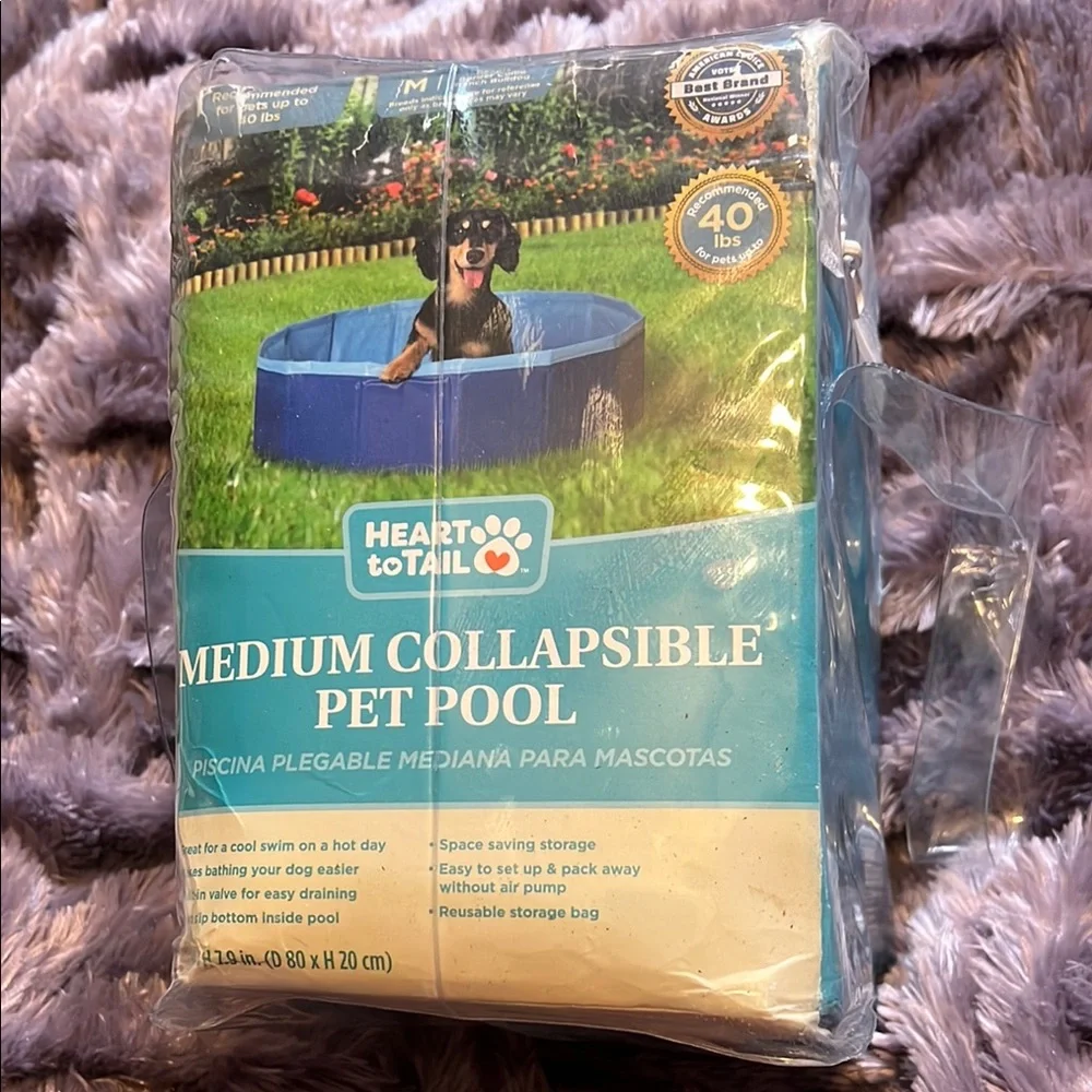Heart To Tail Medium Collapsible Pet Pool D 31.5x H 7.9 in